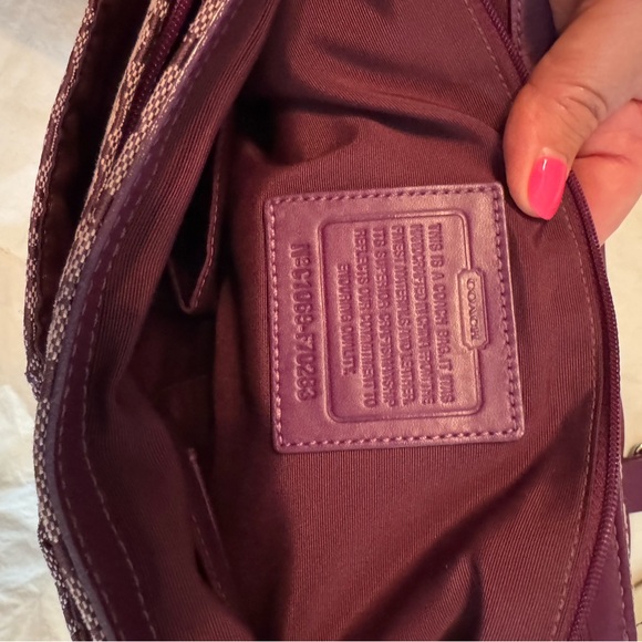 Coach Plum Signature Crossbody Bag w/ Matching Passport Holder (Set) - Picture 8 of 10